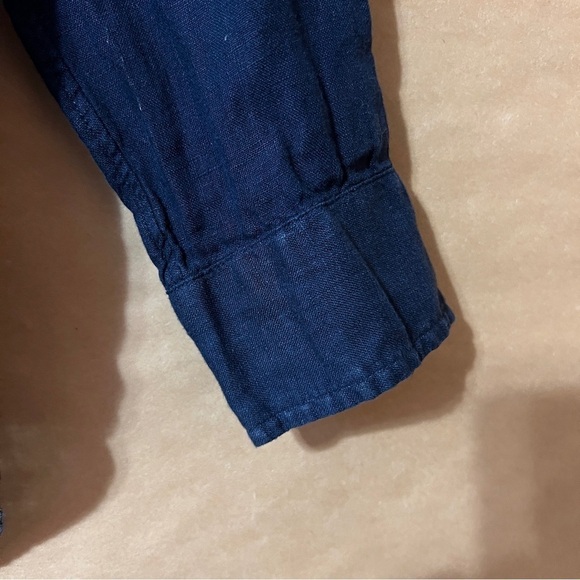 Grayson by Frank & Eileen Linen The Hero Button Down Shirt Top Navy Blue Size XS - Picture 7 of 12